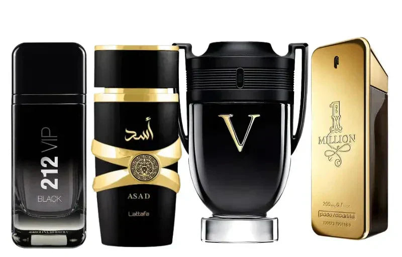 Set de 4 perfumes | Asad, One Million, Invictus Victoru, 212 Vip Black