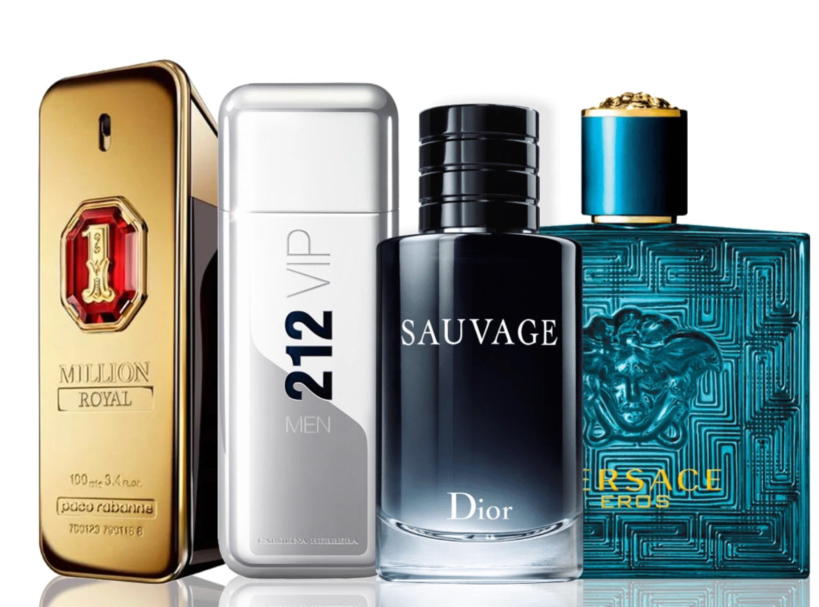 Set de 4 perfumes | One Million Royal + 212 VIP Men + Sauvage Dior + Versace Eros 100 ml