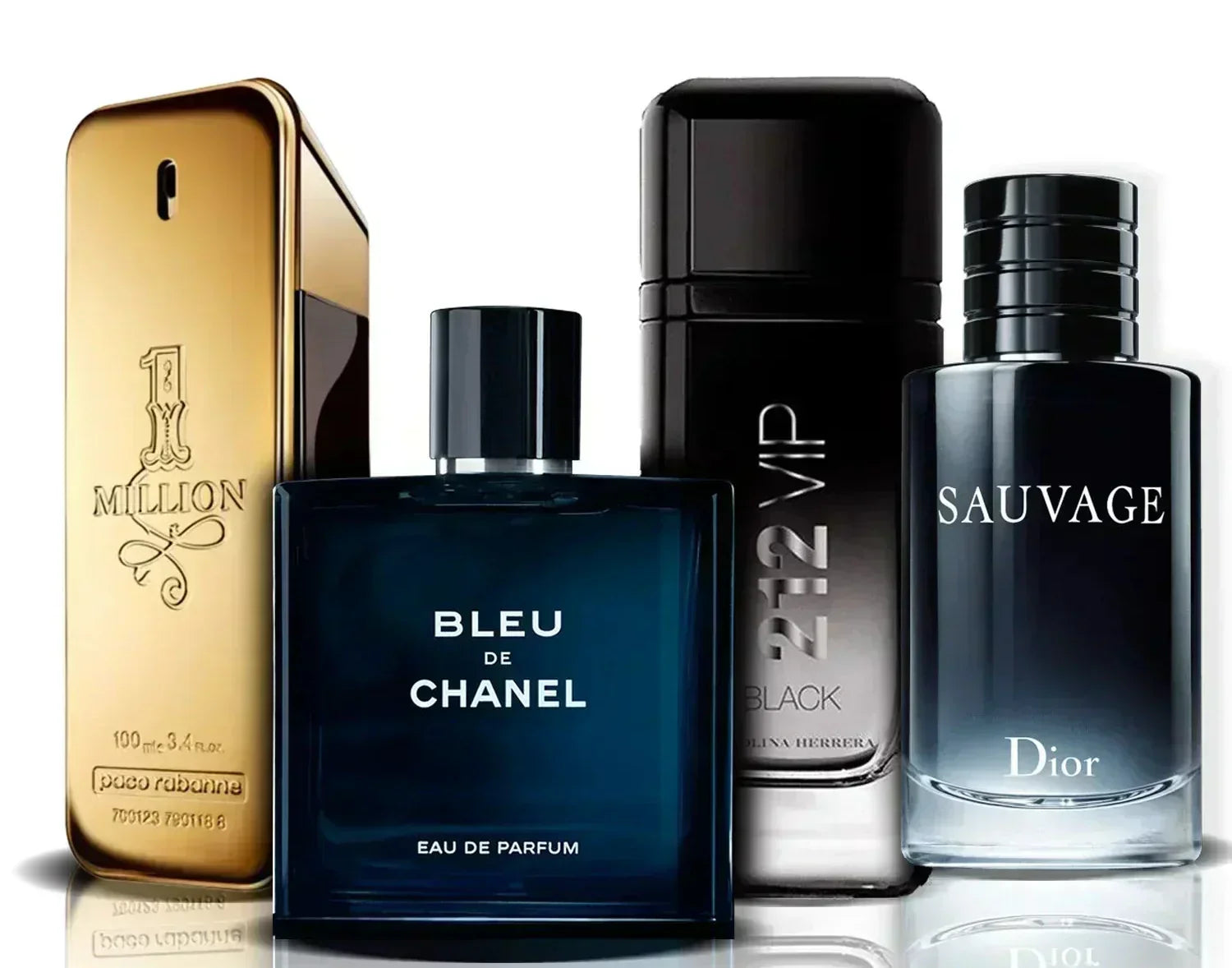 Set de 4 perfumes | One Million, Bleu de Chanel, 212 VIP Black i Sauvage (100 ml)